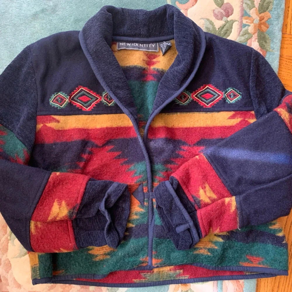 Vintage New Identity Wool Tribal Print Jacket - Picture 2 of 6